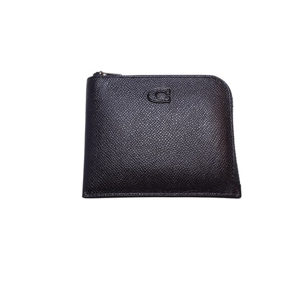 NWT Coach 3In1 L Zip Crossgrain Leather Wallet Black Credit Card Luxury CJ882 - Picture 2 of 13